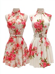 Floral Print Dresses with Belts