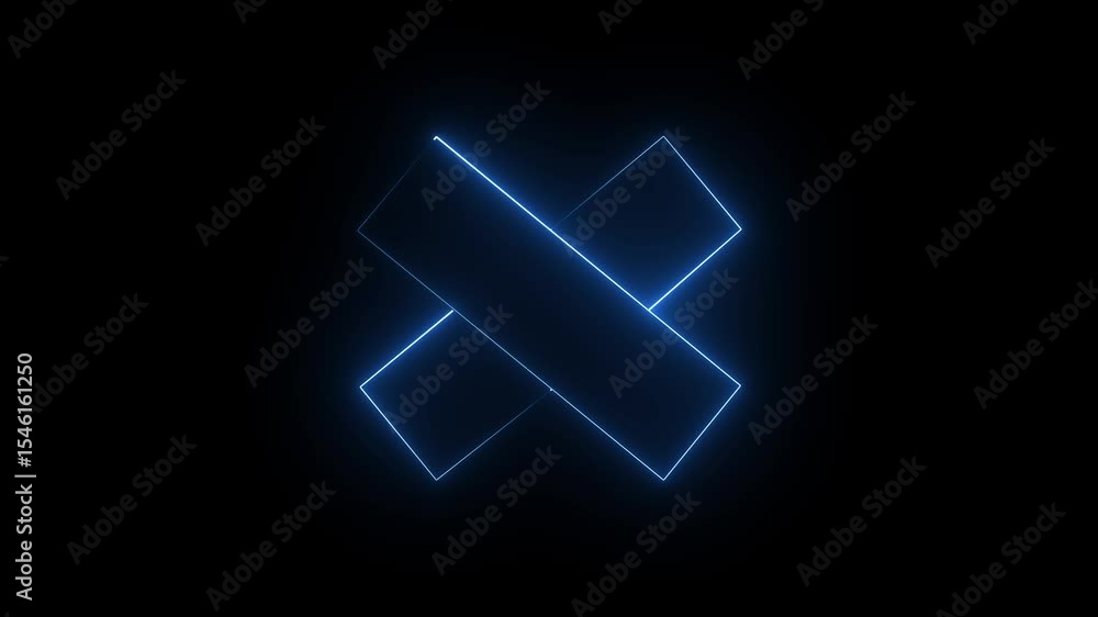 Poster abstract colorful neon light rectangle frame background 4k animation