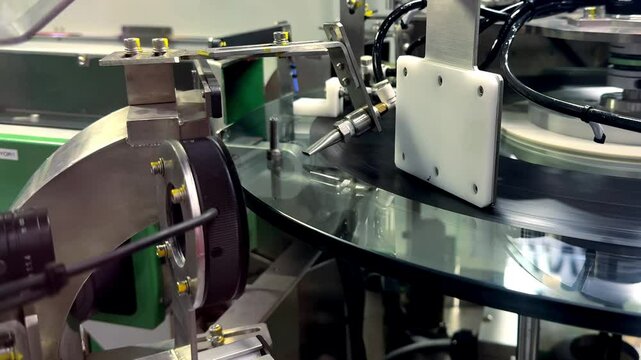 High-quality control in manufacturing optical sorting machine for fasteners screw in product line before packaging