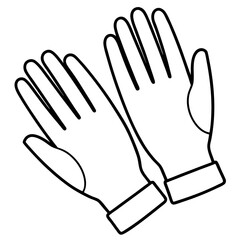 Obraz premium Doctor Gloves Pair Line Drawing
