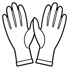 Doctor Gloves Pair Line Drawing