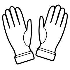 Obraz premium Doctor Gloves Pair Line Drawing