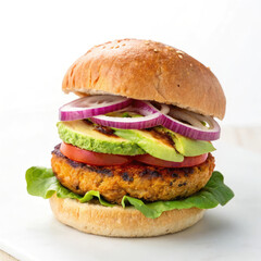 hamburger on a white background