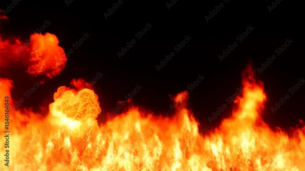 Poster dynamic flames and eruptions in intense fire display