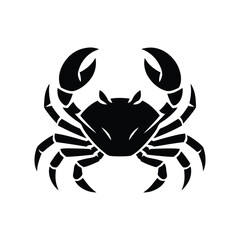 Crab Silhouette Vector Logo Design, Black crab silhouette vector illustration on white background perfect for seafood logo or branding use
