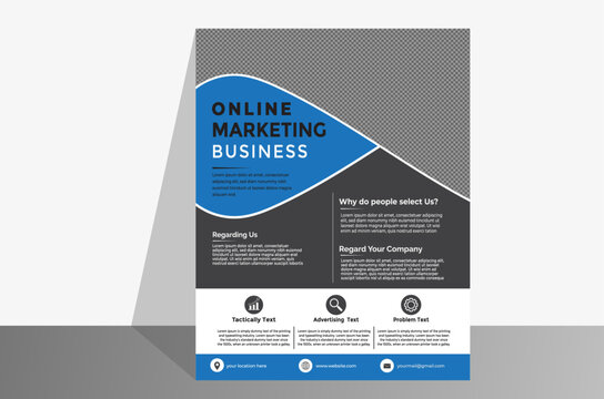 Corporate Business Flyer Template design Blue black and Blue Combination. A4 size flyer design