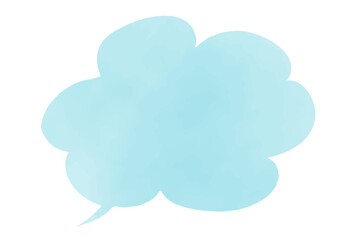 水彩風　水色の吹き出しベクター素材