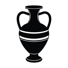 Ancient Greek ceramic vase with traditional decoration, a brown clay amphora, or an antique pottery jug with a handle