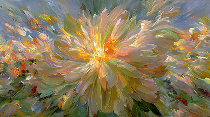 pastel and neon tones blending in fluid motion across a textured canvas