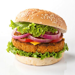 hamburger on a white background