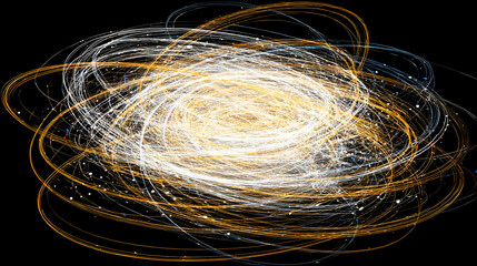 pattern made from tangled multicolor light forms and curves