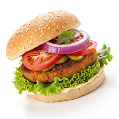 hamburger on a white background