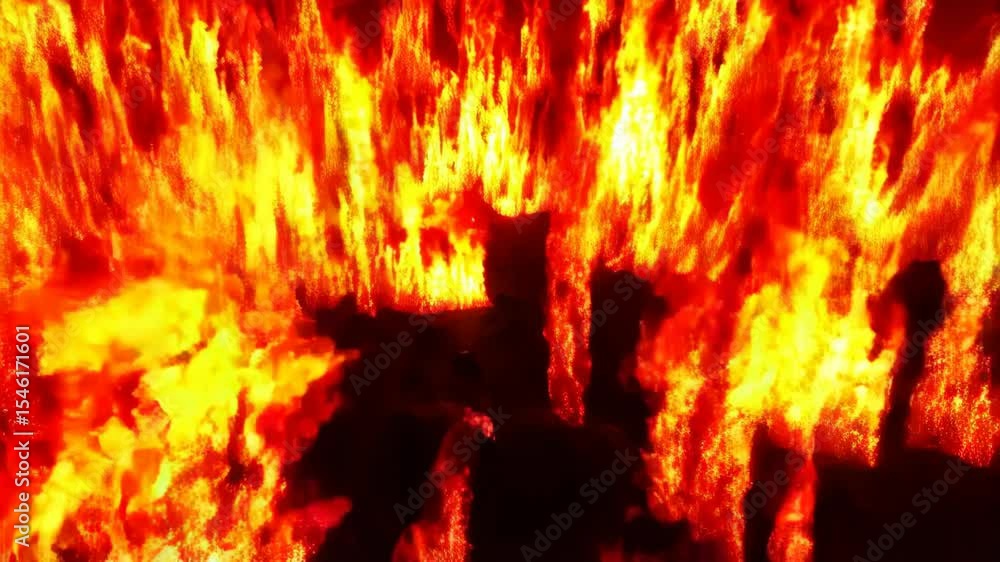 Poster intense flames rising: dynamic fire patterns and fiery motion in high definition