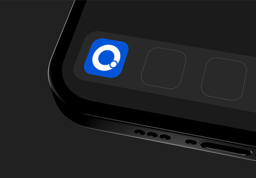 Realistic App Icon Mockup on Phone Screen