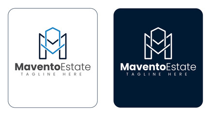 M Letter Shield Home Logo with Abstract Symmetry