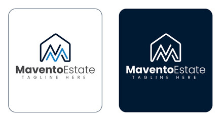 M Letter Home Logo with Minimalist Roof Design