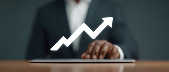 Analyzing business growth trends office setting digital graphic professional environment close-up view financial concept