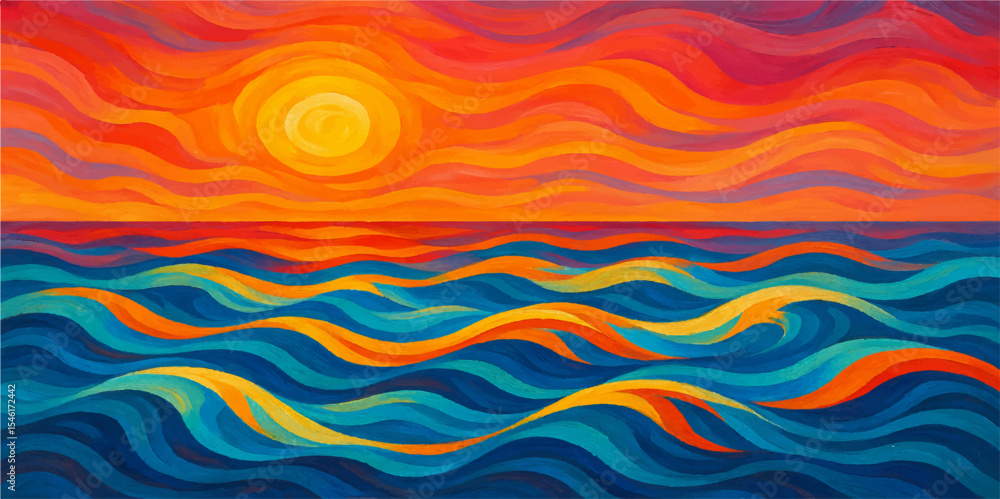 Poster abstract colourful wave patterns create a vibrant backdrop of flowing lines and textures, illustrati