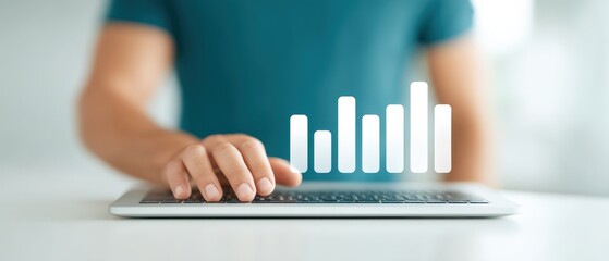 Analyzing business growth metrics office space digital content collaborative environment close-up view data-driven insights