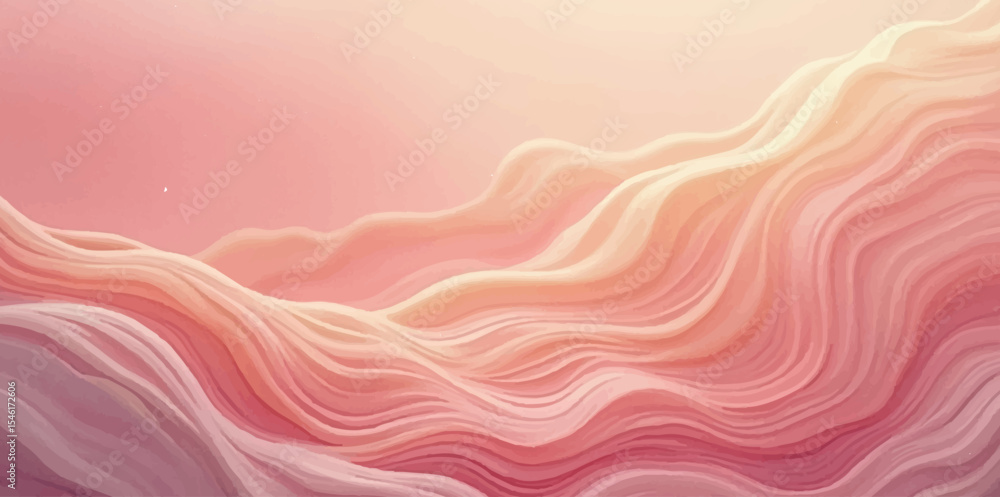 Poster abstract pink background with soft, flowing wave patterns and a smooth, silk-like texture