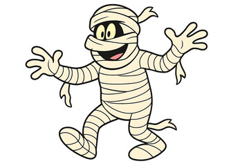 Naklejka premium An adorable and kid-friendly Halloween mummy