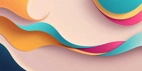 Abstract colourful background with flowing waves, a vibrant and dynamic illustration perfect for summer beach concepts or modern design elements