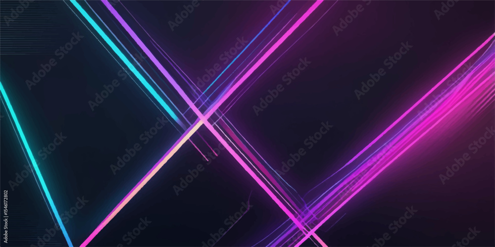 Poster abstract colourful background with glowing purple lines illustrating dynamic light motion and digita