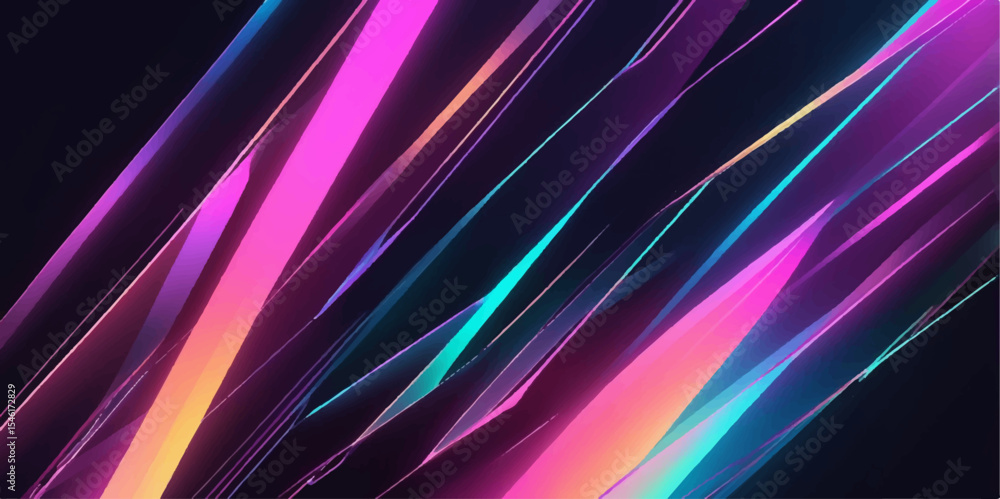 Poster abstract colourful lines glow with a rainbow of light and energy, creating a dynamic digital art wal