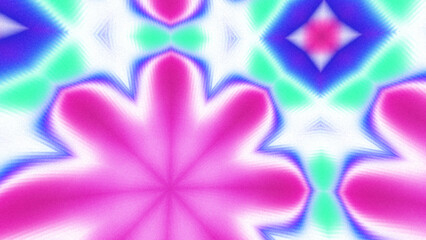 Abstract Radiant Burst with Soft Grain Texture, Symmetrical Glow Pattern in Psychedelic Style, Radiating Circular Abstract with Subtle Noise, Kaleidoscopic Starburst with Gradient Flow