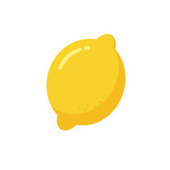 Vector illustration of Yellow Lemon. Front view and cross section. Fruits cute icons. White background.
