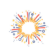 Festive Burst of Celebration: Abstract Colorful Firework Design for Parties and Special Events - Graphic Element for Festive Celebrations and Joyful Occasions