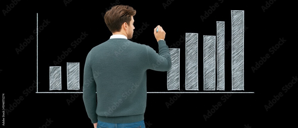 Aufkleber analyzing growth trends business environment graph presentation interactive view economic developmen