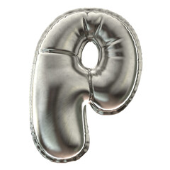 P letter Silver ballon