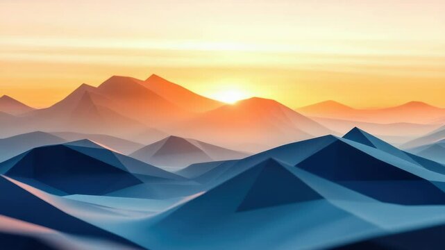 A serene landscape of mountains at sunset, ideal for use in travel or nature-themed projects