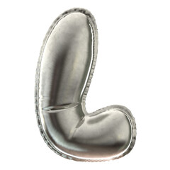 L letter Silver ballon