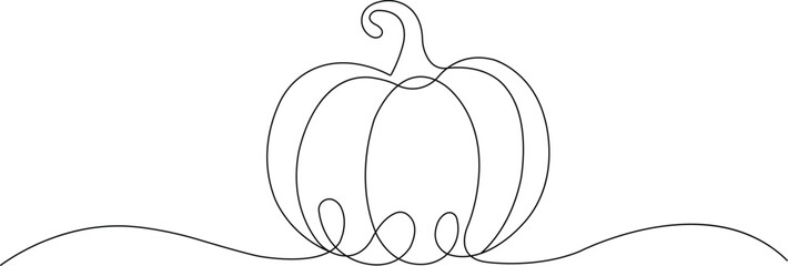 Pumpkin outline, Simple continuous line pumpkin art, Autumn minimalist pumpkin sketch
