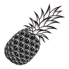 Obraz premium Simple Black Pineapple Fruit Silhouette Illustration