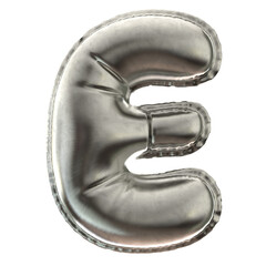 E letter Silver ballon