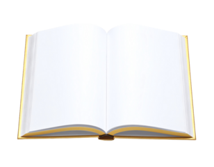 Open book with blank pages for creative projects.