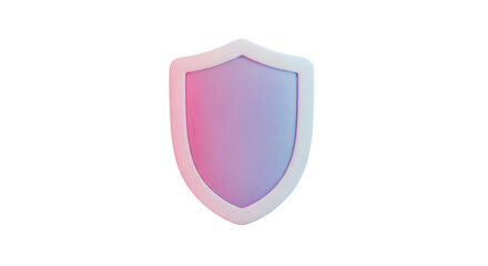 Glossy Pink Shield Security on Transparent Background