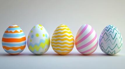 Colorful Easter Eggs in a Row