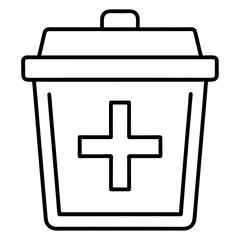 Hospital Trash Can Icon Outline Design