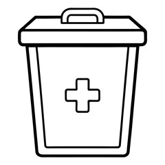 Obraz premium Hospital Trash Can Icon Outline Design