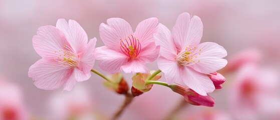 Fototapeta premium Cherry blossom blooming in spring nature photography serene environment close-up viewpoint beauty of nature