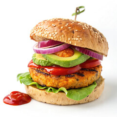 hamburger on a white background