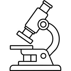 Lab Microscope Thin Line Art