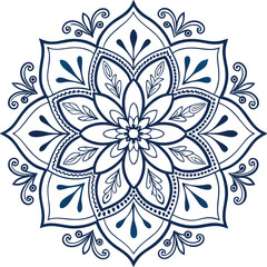 Intricate Colorful Mandala Design for Art Print or Web