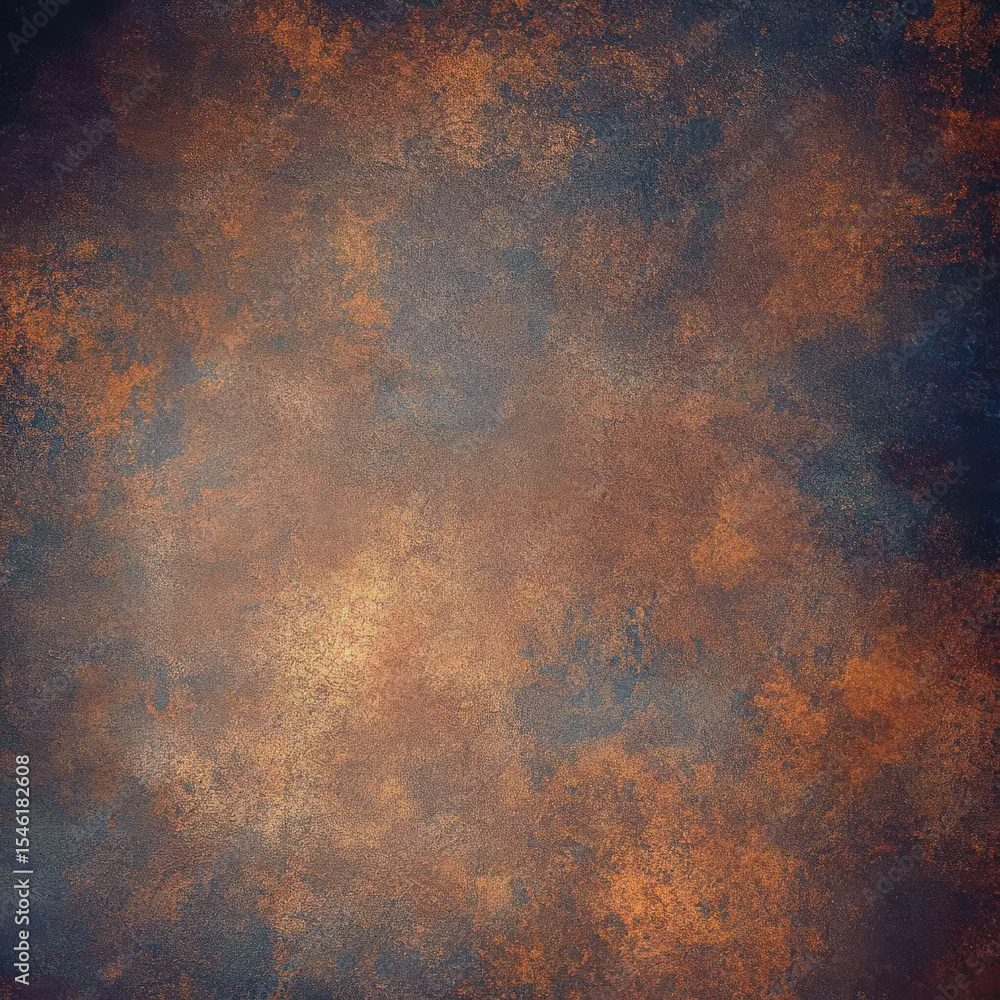 Poster rough textured surface with rust and dark spots. abstract grunge background with aged metal effect. 