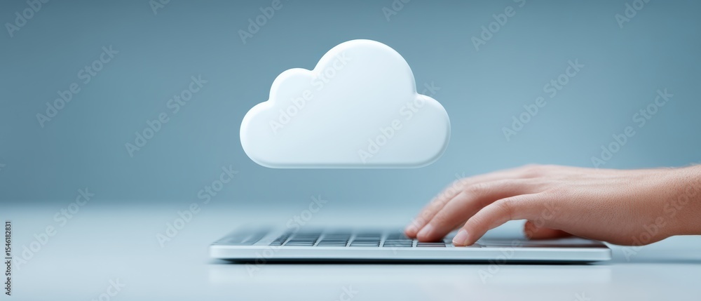 Aufkleber cloud computing action digital workspace technology minimalist environment close-up viewpoint innova