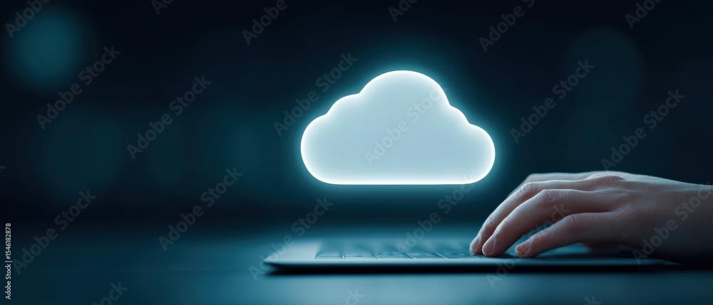 Aufkleber cloud computing revolution digital workspace technology online environment close-up view innovation 